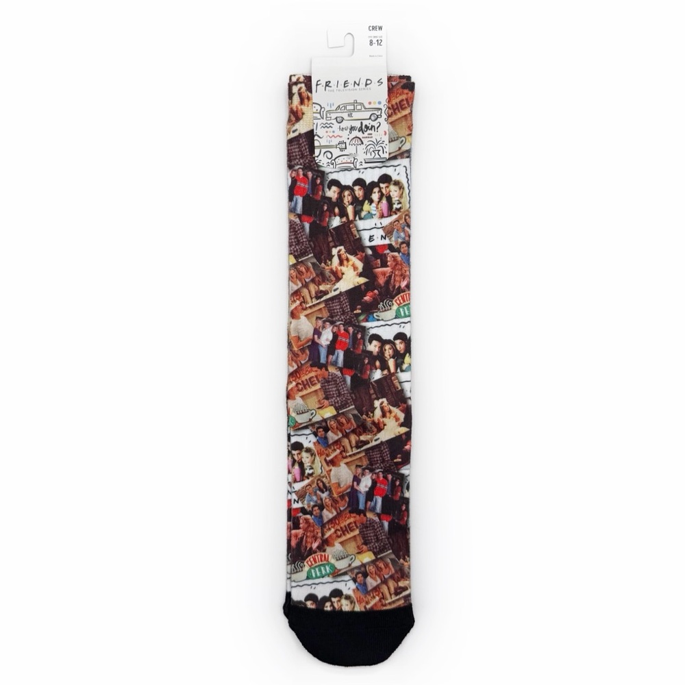 Friends TV Show Mens Crew Socks 90s Y2K Rachel Monica Phoebe Ross Joey Chandler